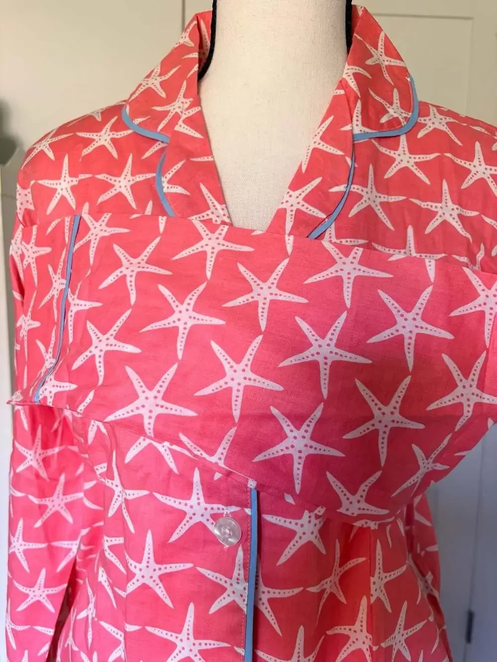 Malabar Bay Pink Starfish Print Cotton Pajama Set Ladies Size Small NWOT - Picture 5 of 12
